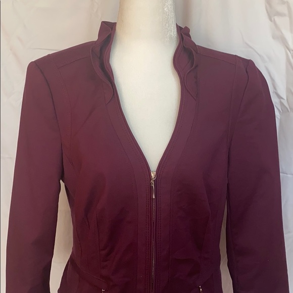 WHITE HOUSE BLACK MARKET MAROON BLAZER JACKET - Picture 2 of 9